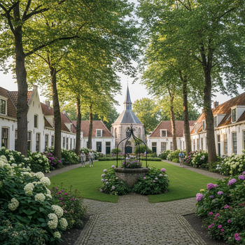 Groen hofje bij het Begijnhof in Breda