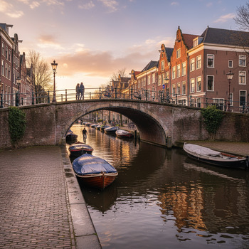 Doorgang onder een brug over het kanaal