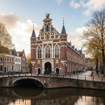 Gevel van de Lakenhal in Leiden