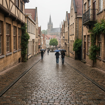 Kasseien op een helling in Maastricht