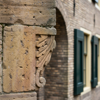 Detail van natuursteen met profiel