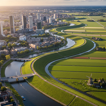 Dijk als lint tussen stad en polder