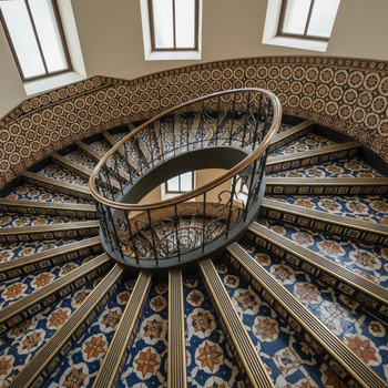Patroon in trappenhuis van het Rijksmuseum