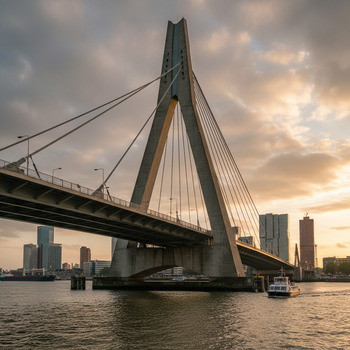 Pylon van een brug in Rotterdam