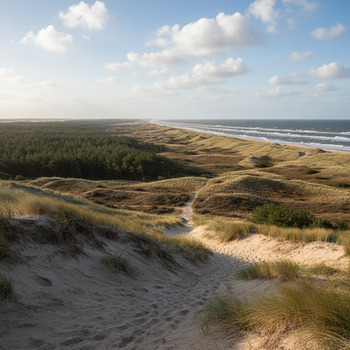 Uitzicht vanaf een hoog duin bij Schoorl