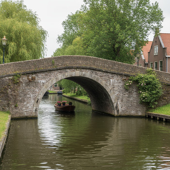 Detail van een stenen boogbrug