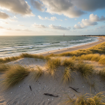 Uitzichtpunt bovenop het duin met zeezicht