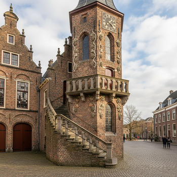 Trap en torendetail van het Wijnhuis in Zutphen